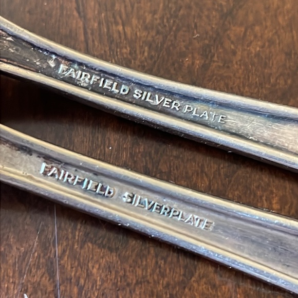 Set of 2 VTG ca 1915 Fairfield silver plate dinner forks - Picture 7 of 9